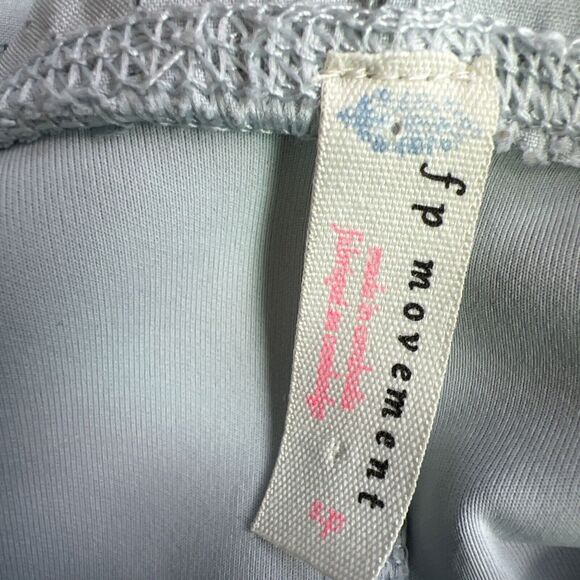 Free People Movement Light Blue Reach The Summit Cropped Hoodie Crop High Neck S - Picture 10 of 14